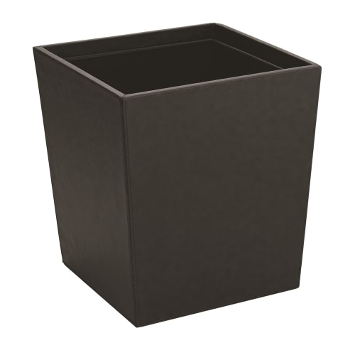 Berlin Faux Leather 12 Quart Wastebasket with Liner, Black